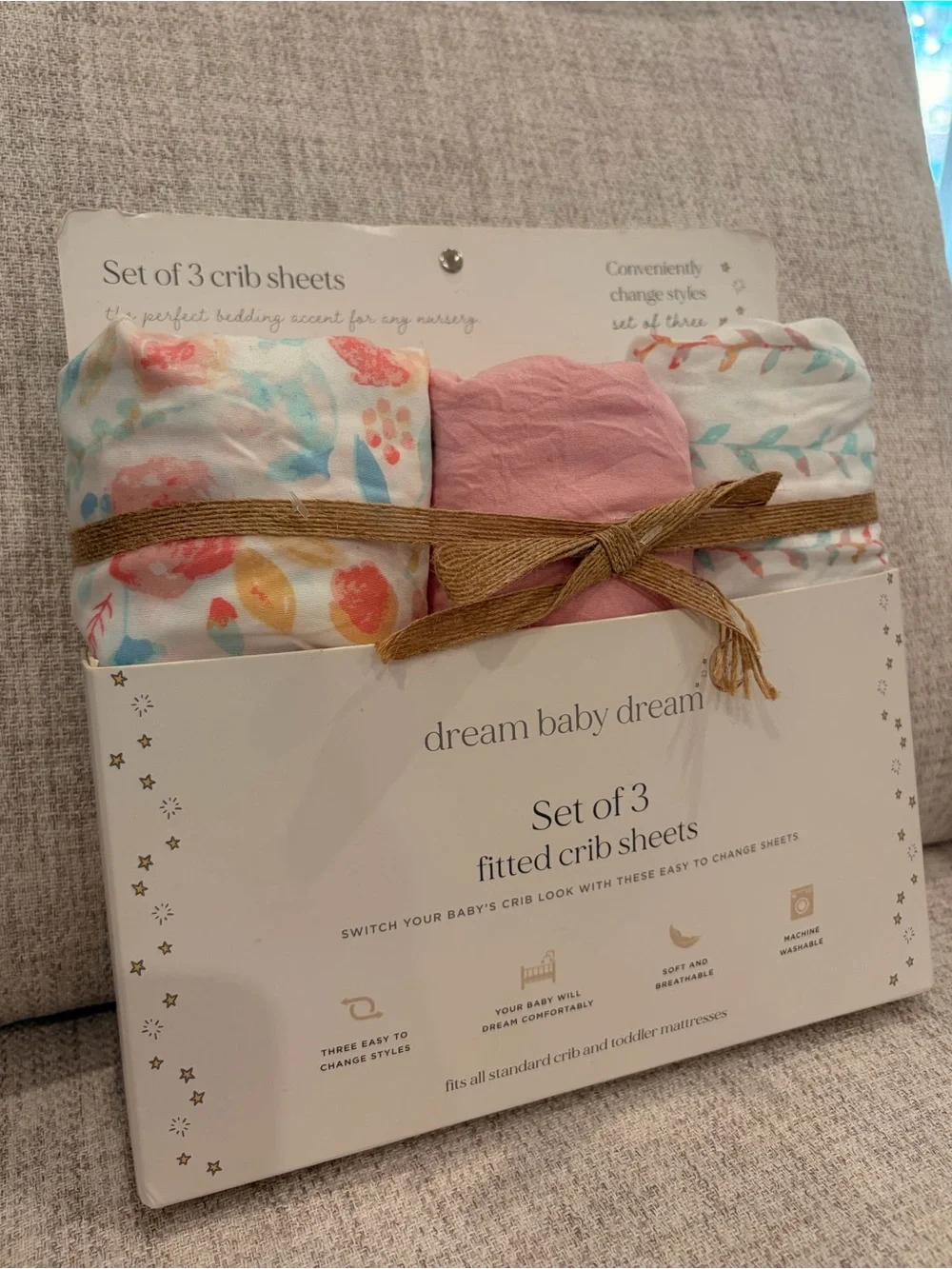 Dream Baby Dream Set of 3 Fitted Crib Sheets